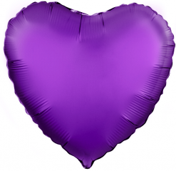 Шар фольга "Сердце" 45см., Сатин Purple
