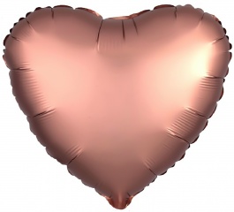 Шар фольга "Сердце" 45см., Сатин Rose Gold