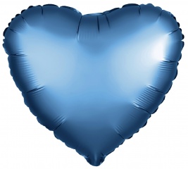 Шар фольга "Сердце" 45см., Сатин Steel Blue