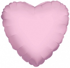 Шар фольга "Сердце" 45см, сатин Pink 