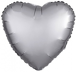Шар фольга "Сердце" 45см., Сатин Platinum