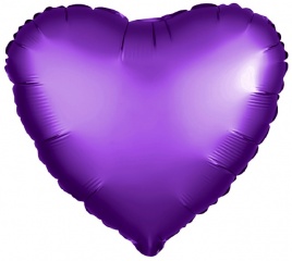 Шар фольга "Сердце" 45см.,Сатин Purple Royale