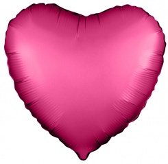 Шар фольга "СЕРДЦЕ" 45см.,Сатин Pomegranate
