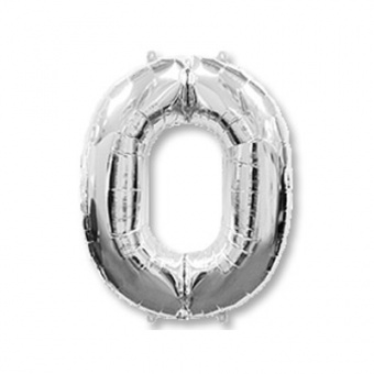 Шар фольга Цифра 0 40"/102см "Silver"