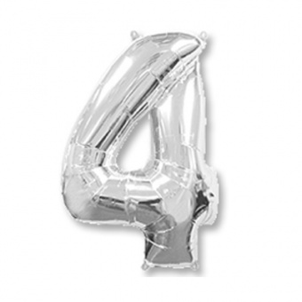 Шар фольга Цифра 4 40"/102см "Silver"