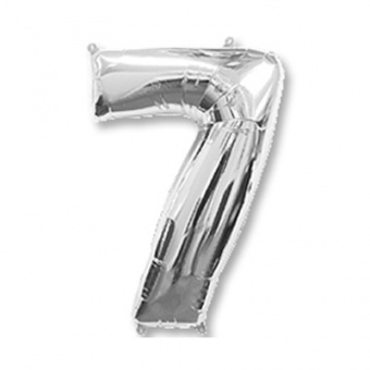 шар фольга цифра 7 40"/102см "Silver"