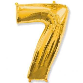шар фольга цифра 7 40"/102см "Gold"
