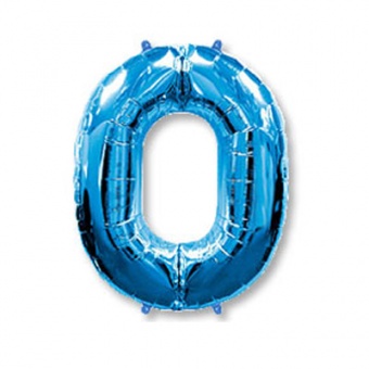 шар фольга цифра 0 40"/102см "Blue"