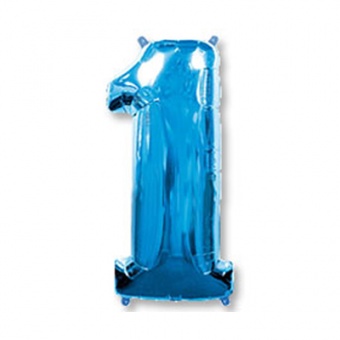 Шар фольга Цифра 1 40"/102см "Blue"