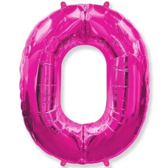 Шар фольга Цифра 0 40"/102см "Fuchsia"