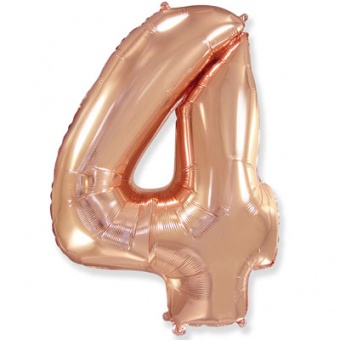 Шар фольга Цифра 4 40"/102см "Rose Gold"