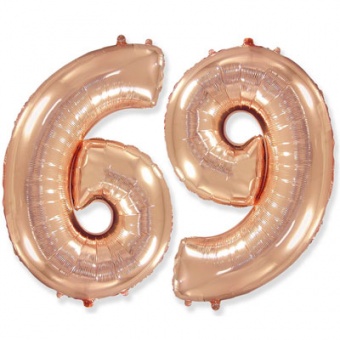 Шар фольга Цифра 6/9 40"/102см "Rose Gold"