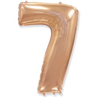 Шар фольга Цифра 7 40"/102см "Rose Gold"