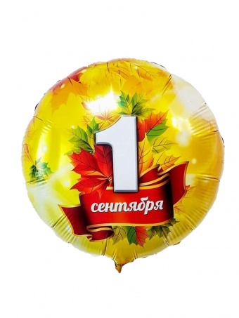 Шар фольга "1 сентября, листья кленовые", 45см