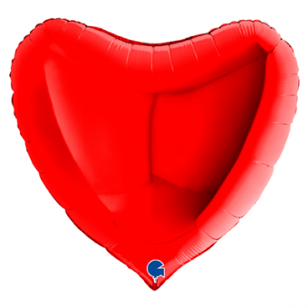 Шар фольга "Сердце" 36D металлик Red