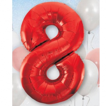 Шар фольга Цифра "8 Red"