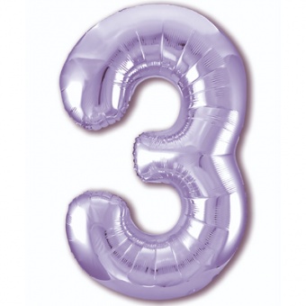 Шар фольга Цифра "3 Пастель Lavender"