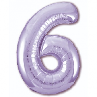 Шар фольга Цифра "6 Пастель Lavender"