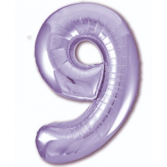 Шар фольга Цифра "9 Пастель Lavender"
