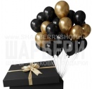 Коробка 60*60см с шарами, Черная Золото 