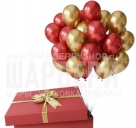 Коробка 60х60см с шарами, Красная Золото