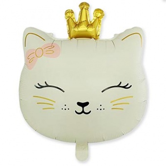 Шар фольга фигура "Кошечка с короной"