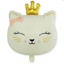 Шар фольга фигура "Кошечка с короной"