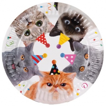 Набор тарелок "Котики фотографичные" 17см.