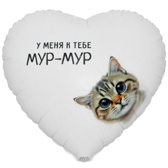 Шар фольгированный 18д. "У меня к тебе мур-мур"