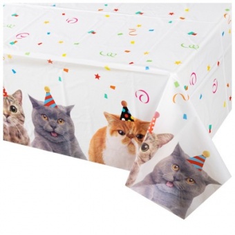 Скатерть п/э "Котики фотографичные" 180*220см.