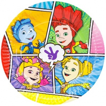 Тарелка бум Фиксики Комиксы 17см 6шт