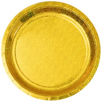 Тарелка 23см. золото/голография