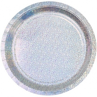 Тарелка 17см. серебро/голография