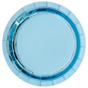 Тарелка 23см. голубая фольга