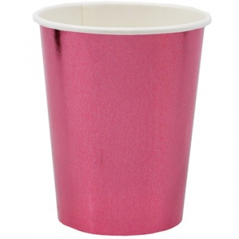 Стакан 250мл. розовый/фольга