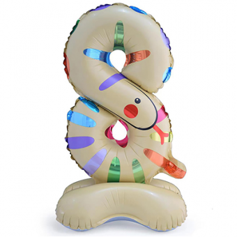 Шар фольга цифра "8" Змея на подставке