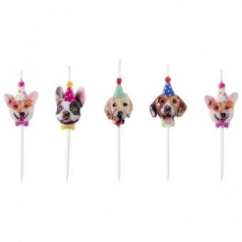 Свечи на пиках "Собачки фотографичные"