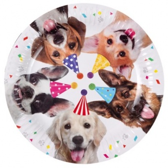Тарелка 17см. "Собачки фотографичные"