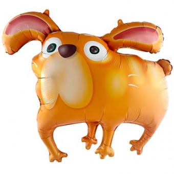 Шар фольга фигура "Собака ушастая рыжая"