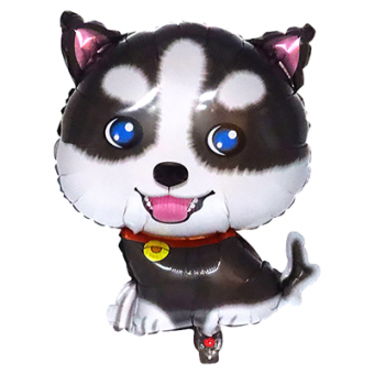 Шар фольга фигура "Собака Хаски"