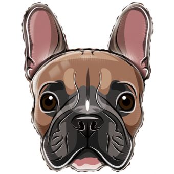 Шар фольга фигура "Собака бульдог"