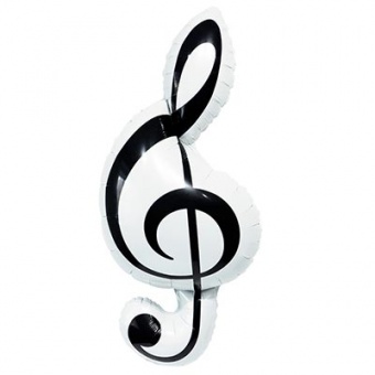 Шар фигура, фольга "Скрипичный ключ"