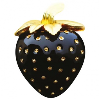 Шар фольга,фигура "Клубника черная"