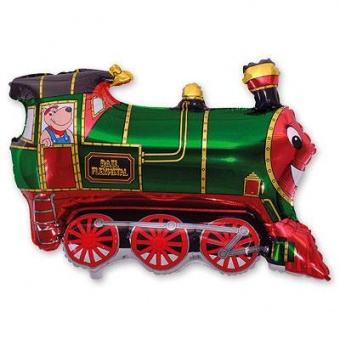 Шар фигура, фольга "Зеленый поезд"